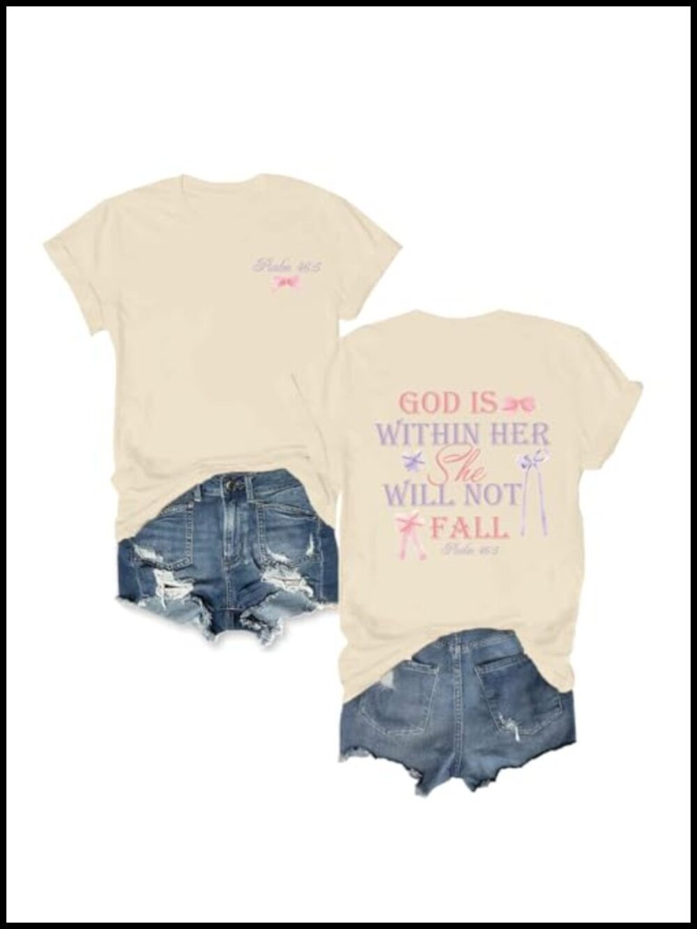 Christian Shirt for Teen Girls God is Within Her Cotton Graphic Tee
